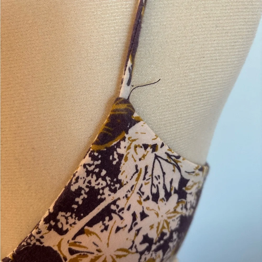 Free People Intimately Showdown Mini Dress, Purple Floral, Bodycon, Cutout, XS